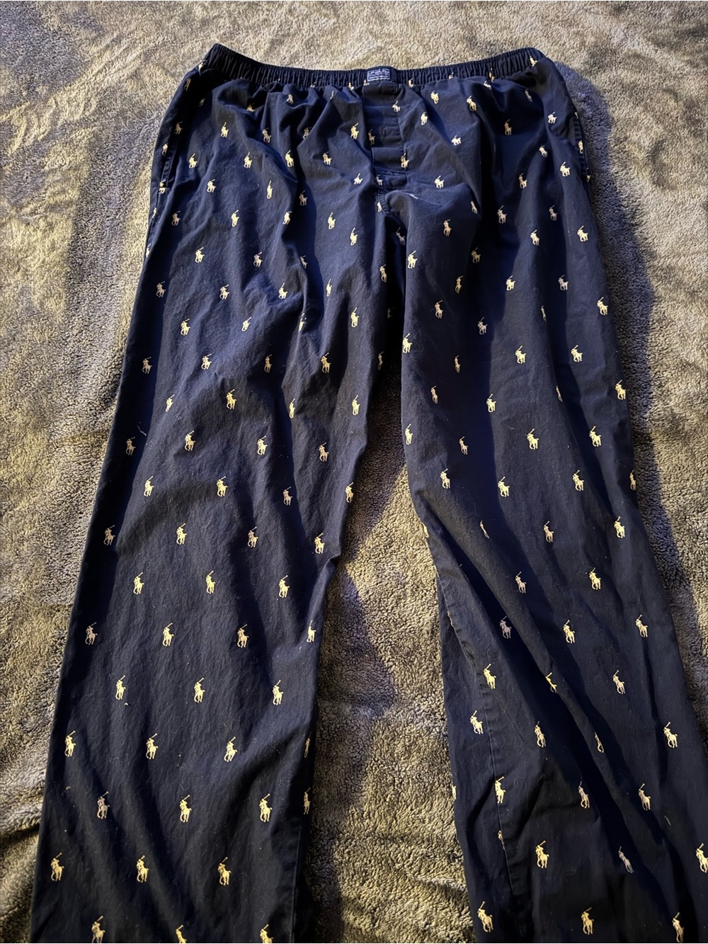 Polo by Ralph Lauren Navy Lounge Pants with Embroidered Pony Motif